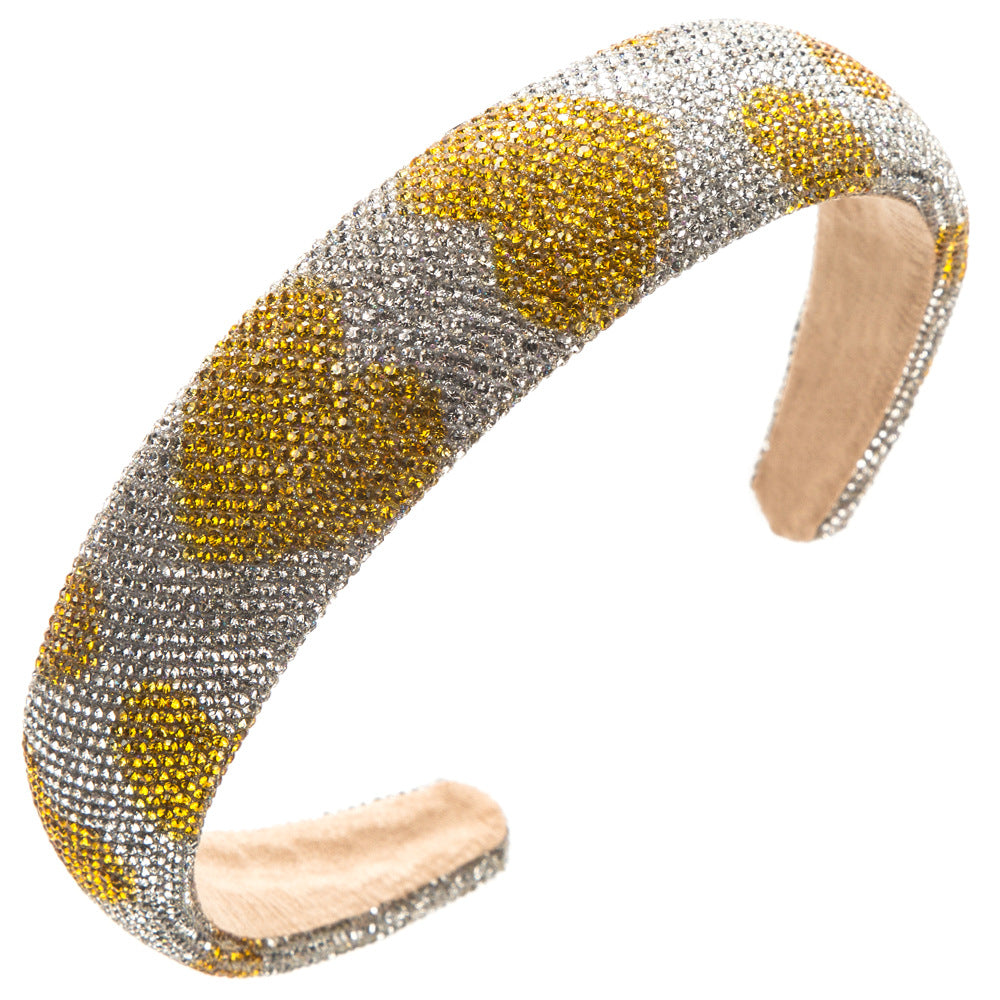 Wholesale Valentine's Day Full Diamond Love Wide Edge Hair Hoops